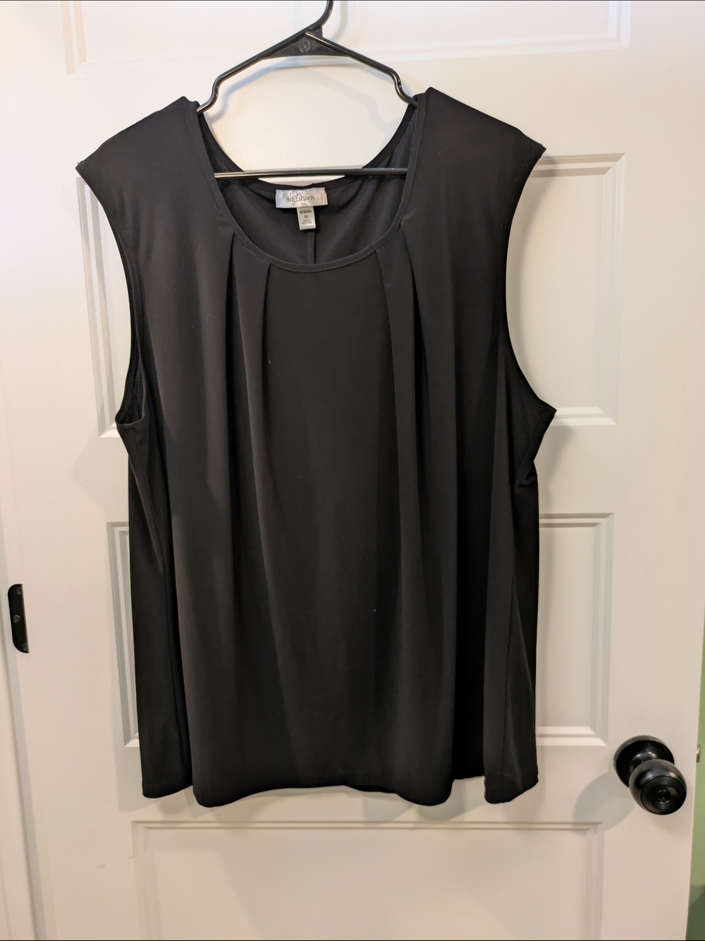 🔴 3/$15 dressbarn Black Pleated Sleeveless Blouse
